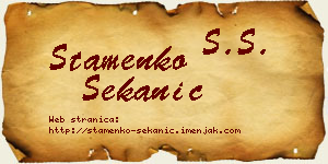 Stamenko Sekanić vizit kartica
